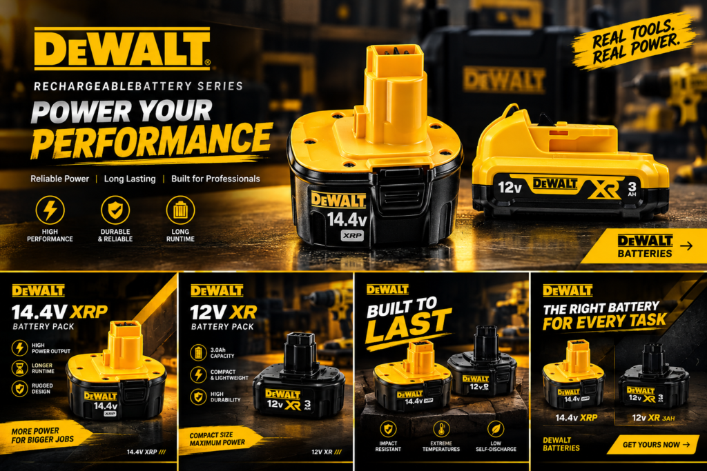 DEWALT 12V and 14.4V 3AH battery